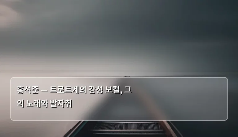 홍석준 — 트로트계의 감성 보컬, 그의 노래와 발자취