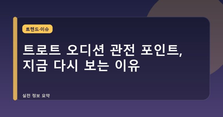 트로트 오디션 관전 포인트, 지금 다시 보는 이유