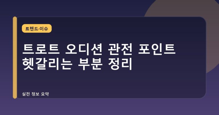 트로트 오디션 관전 포인트 헷갈리는 부분 정리