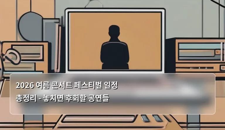 2026 여름 콘서트 페스티벌 일정 총정리 – 놓치면 후회할 공연들