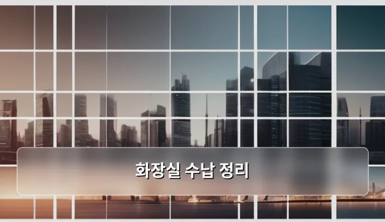 화장실 수납 정리 트렌드와 공간 활용 노하우