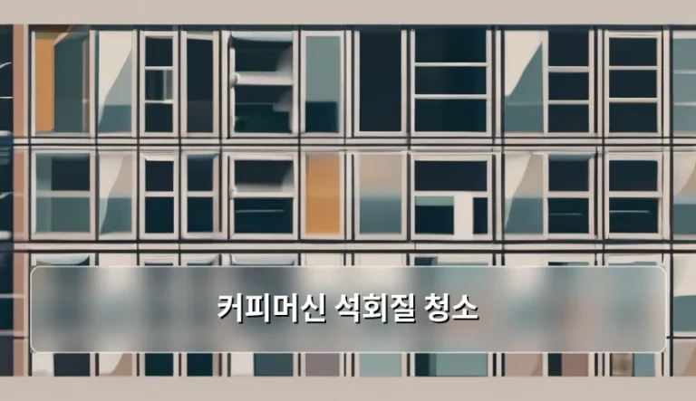 커피머신 석회질 청소 주기와 관리 방법 가이드