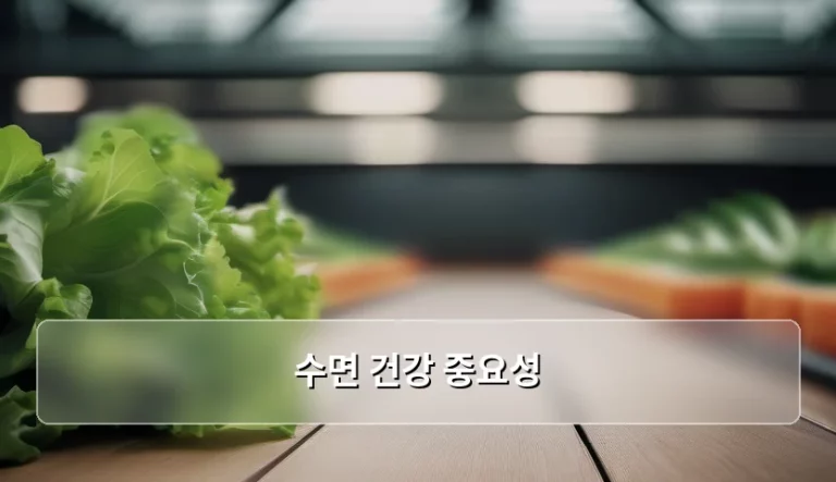 현대인의 활력을 결정하는 수면 건강 중요성 분석