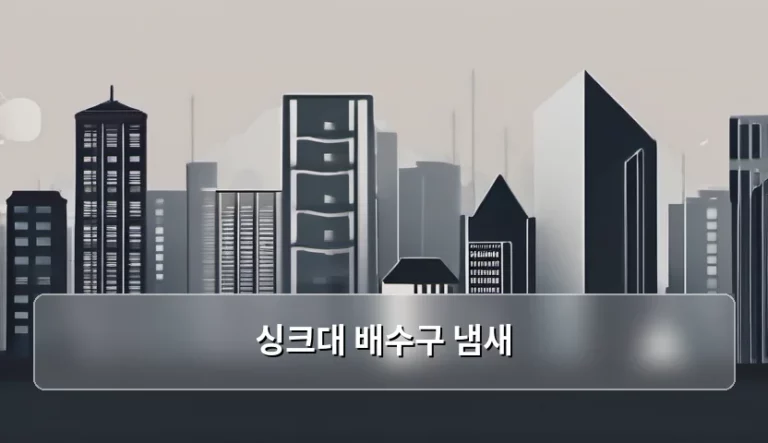 싱크대 배수구 냄새 원인과 해결 방법 정리