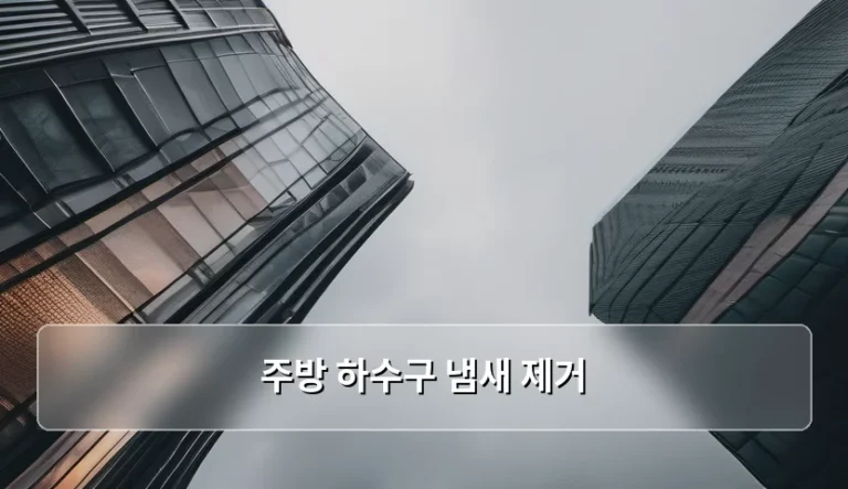 주방 하수구 냄새 제거 방법과 관리 노하우