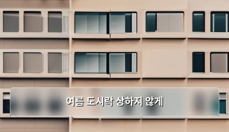 여름 도시락 상하지 않게 관리하는 보관 노하우