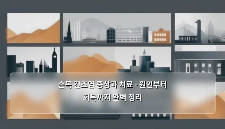 손목 건초염 증상과 치료 – 원인부터 회복까지 완벽 정리