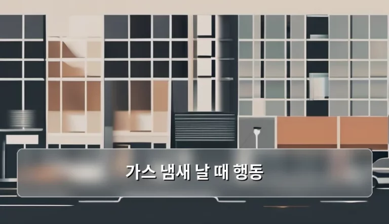 가스 냄새 날 때 행동 요령과 대처 방법