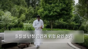 돌발성 난청 원인과 위험 요인 정리: 청력 건강을 지키는 방법
