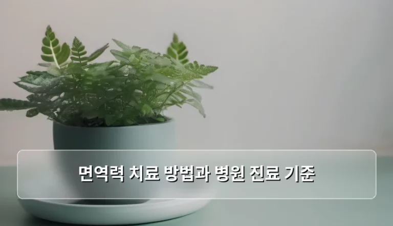 면역력 치료 방법과 병원 진료 기준, 건강을 지키는 올바른 가이드