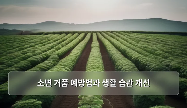 소변 거품 예방법과 생활 습관 개선 가이드