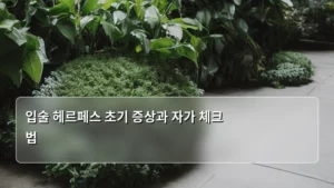입술 헤르페스 초기 증상과 자가 체크법, 이것만 알면 대처가 빠르다