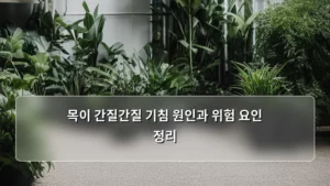 목이 간질간질 기침 원인과 위험 요인 정리: 내 목 건강 지키는 법