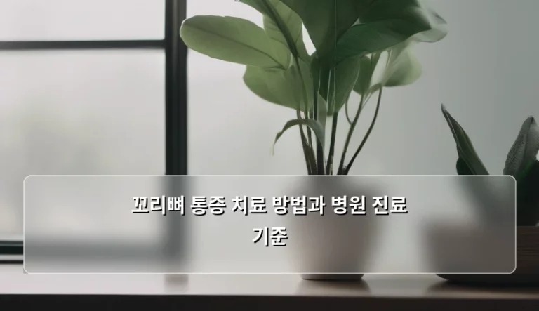 꼬리뼈 통증 치료 방법과 병원 진료 기준, 어떻게 대처해야 할까요?