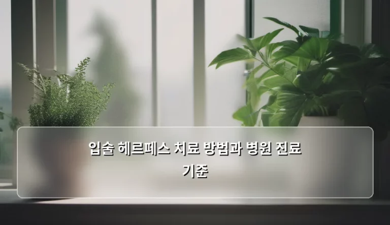 입술 헤르페스 치료 방법과 병원 진료 기준, 언제 가야 할까요?