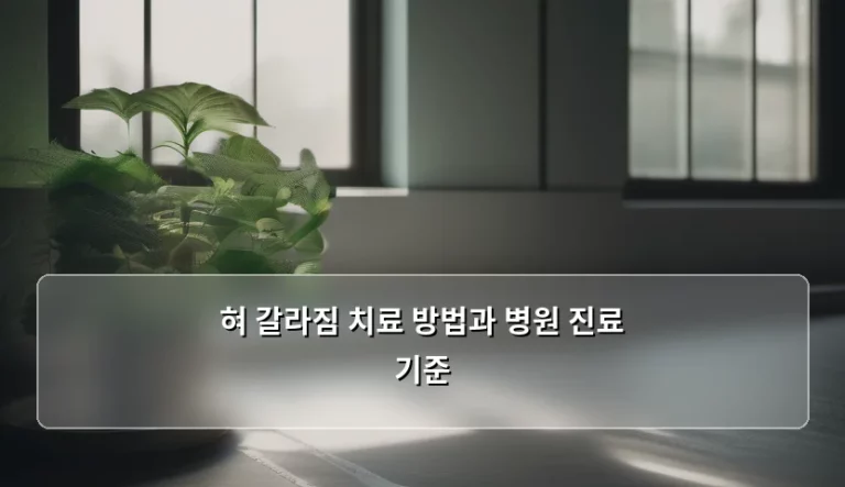 혀 갈라짐 치료 방법과 병원 진료 기준 안내