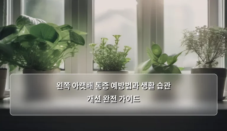 왼쪽 아랫배 통증 예방법과 생활 습관 개선 완전 가이드