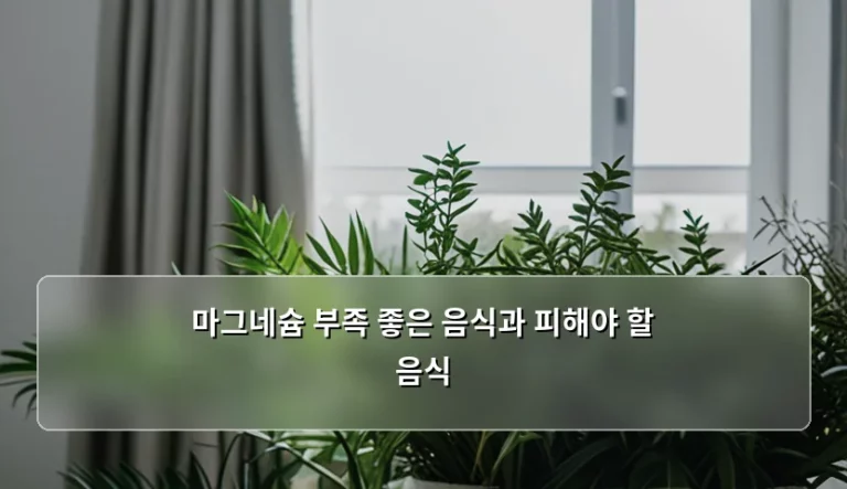 마그네슘 부족 좋은 음식과 피해야 할 음식 가이드