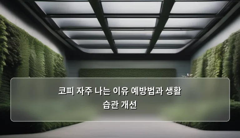 코피 자주 나는 이유 예방법과 생활 습관 개선 방법