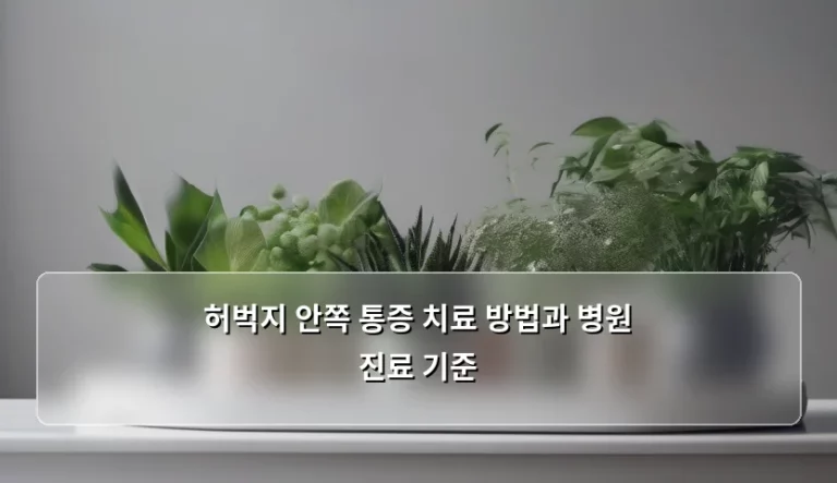 허벅지 안쪽 통증 치료 방법과 병원 진료 기준, 방치하면 안 되는 이유