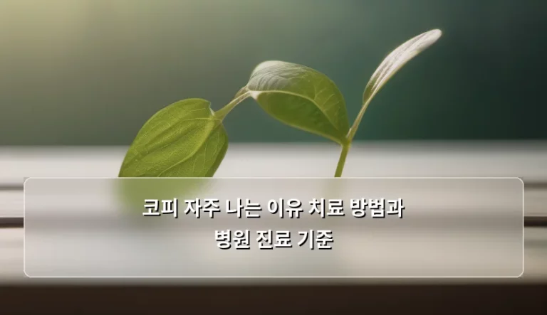 코피 자주 나는 이유 치료 방법과 병원 진료 기준, 원인부터 대처까지 완벽 정리