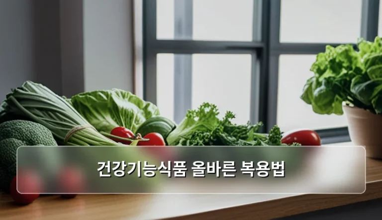 건강기능식품 올바른 복용법 및 영양제 섭취 가이드