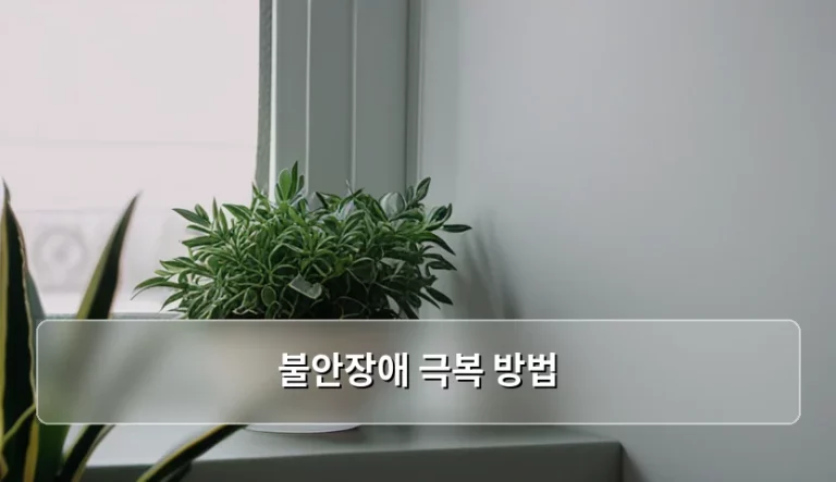 불안장애 극복 방법과 마음 건강 관리 가이드