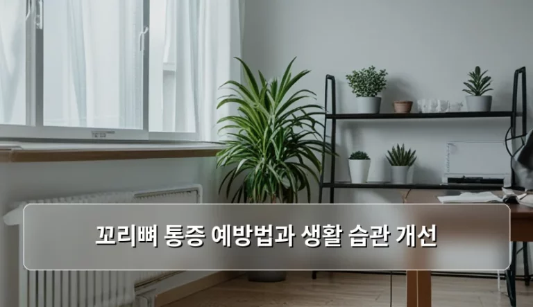 꼬리뼈 통증 예방법과 생활 습관 개선을 위한 실천 가이드