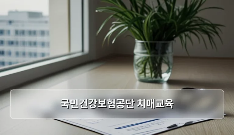 국민건강보험공단 치매교육 신청 방법과 무료 예방 프로그램 안내