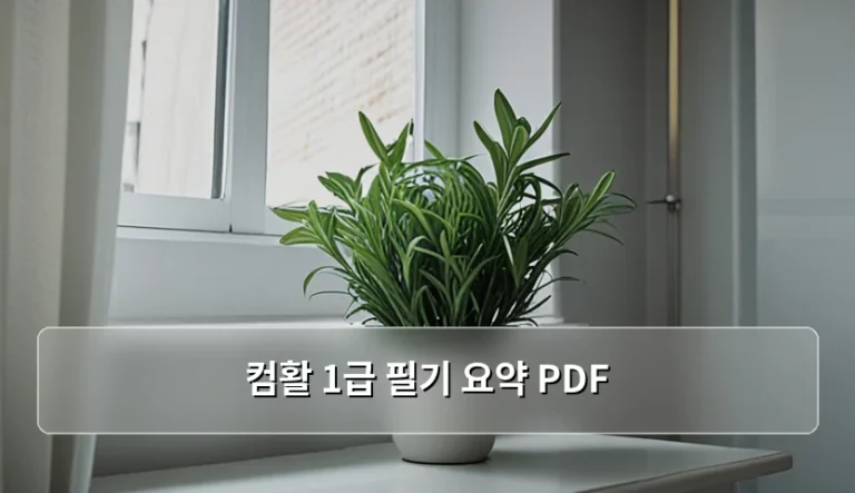 컴활 1급 필기 요약 PDF 활용법과 단기 합격 전략