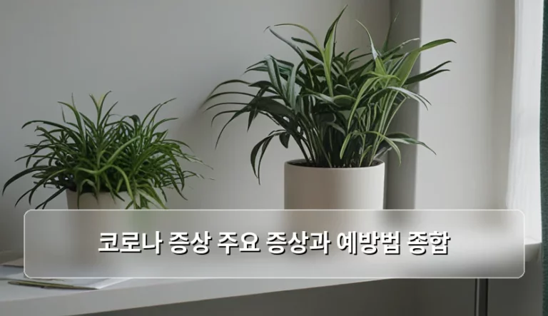 코로나 증상 주요 증상과 예방법 종합 안내 가이드