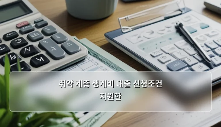 취약 계층 생계비 대출 신청조건 지원한 내용 및 활용 가이드