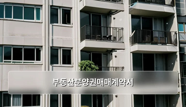 부동산분양권매매계약서 작성 시 주의사항과 체크리스트