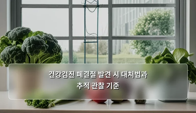 건강검진 폐결절 발견 시 대처법과 추적 관찰 기준