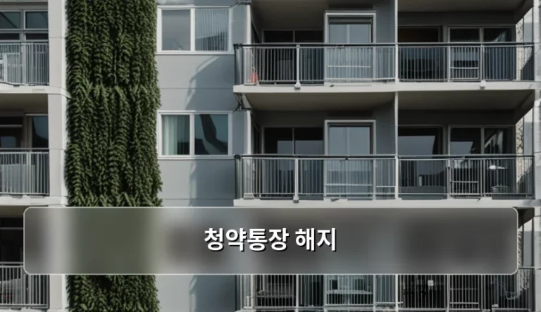청약통장 해지 전 반드시 확인해야 할 주의사항과 절차