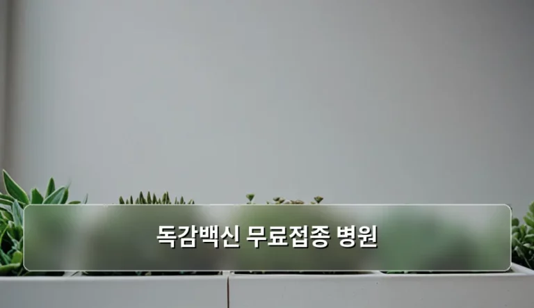 독감백신 무료접종 병원 확인 방법 및 대상자 기준 안내