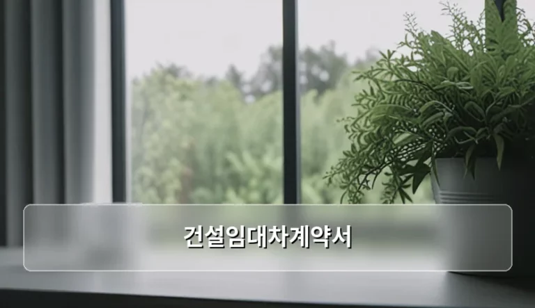 건설임대차계약서 작성법과 법적 주의사항 가이드