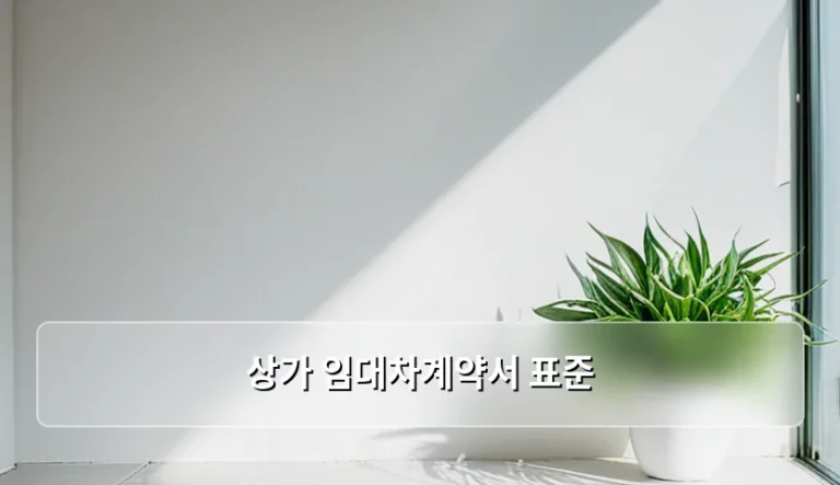 상가 임대차계약서 표준 양식 작성법 및 주의사항 정리